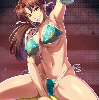 【画像】『ブラックラグーン』のレヴィさん、めちゃくちゃエッチな水着を着てしまう